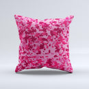 Hot Pink Digital Camouflage Ink-Fuzed Decorative Throw Pillow