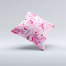 Hot Pink Ice Cubes ink-Fuzed Decorative Throw Pillow