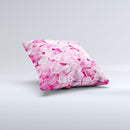 Hot Pink Ice Cubes ink-Fuzed Decorative Throw Pillow