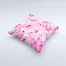 Hot Pink Ice Cubes ink-Fuzed Decorative Throw Pillow