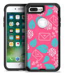 Hot Pink Letters With Teal Green Leaves - iPhone 7 Plus/8 Plus OtterBox Case & Skin Kits