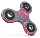 Hot Pink Letters With Teal Green Leaves Full-Body Fidget Spinner Skin-Kit