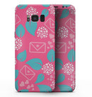 Hot Pink Letters With Teal Green Leaves - Samsung Galaxy S8 Full-Body Skin Kit