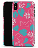 Hot Pink Letters With Teal Green Leaves - iPhone X Clipit Case