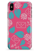 Hot Pink Letters With Teal Green Leaves - iPhone X Clipit Case