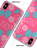 Hot Pink Letters With Teal Green Leaves - iPhone X Clipit Case