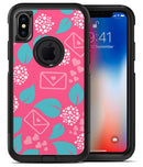 Hot Pink Letters With Teal Green Leaves - iPhone X OtterBox Case & Skin Kits