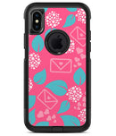 Hot Pink Letters With Teal Green Leaves - iPhone X OtterBox Case & Skin Kits