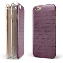 Hot Pink Micro Hearts Over Burgundy Script iPhone 6/6s or 6/6s Plus 2-Piece Hybrid INK-Fuzed Case