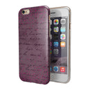 Hot Pink Micro Hearts Over Burgundy Script iPhone 6/6s or 6/6s Plus 2-Piece Hybrid INK-Fuzed Case