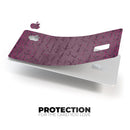Hot Pink Micro Hearts Over Burgundy Script - Premium Protective Decal Skin-Kit for the Apple Credit Card