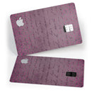 Hot Pink Micro Hearts Over Burgundy Script - Premium Protective Decal Skin-Kit for the Apple Credit Card