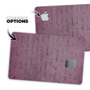Hot Pink Micro Hearts Over Burgundy Script - Premium Protective Decal Skin-Kit for the Apple Credit Card