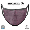Hot Pink Micro Hearts Over Burgundy Script - Made in USA Mouth Cover Unisex Anti-Dust Cotton Blend Reusable & Washable Face Mask with Adjustable Sizing for Adult or Child