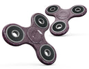 Hot Pink Micro Hearts Over Burgundy Script Full-Body Fidget Spinner Skin-Kit