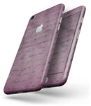Hot Pink Micro Hearts Over Burgundy Script - Skin-kit for the iPhone 8 or 8 Plus