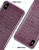 Hot Pink Micro Hearts Over Burgundy Script - iPhone X Clipit Case