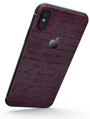 Hot Pink Micro Hearts Over Burgundy Script - iPhone X Skin-Kit