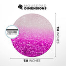 Hot Pink & Silver Glimmer Fade// WaterProof Rubber Foam Backed Anti-Slip Mouse Pad for Home Work Office or Gaming Computer Desk