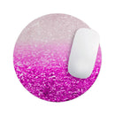 Hot Pink & Silver Glimmer Fade// WaterProof Rubber Foam Backed Anti-Slip Mouse Pad for Home Work Office or Gaming Computer Desk