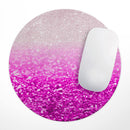 Hot Pink & Silver Glimmer Fade// WaterProof Rubber Foam Backed Anti-Slip Mouse Pad for Home Work Office or Gaming Computer Desk