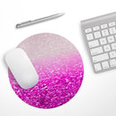 Hot Pink & Silver Glimmer Fade// WaterProof Rubber Foam Backed Anti-Slip Mouse Pad for Home Work Office or Gaming Computer Desk