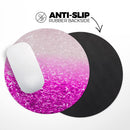 Hot Pink & Silver Glimmer Fade// WaterProof Rubber Foam Backed Anti-Slip Mouse Pad for Home Work Office or Gaming Computer Desk