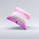 Hot Pink Striped Cheetah Print Ink-Fuzed Decorative Throw Pillow