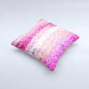Hot Pink Striped Cheetah Print Ink-Fuzed Decorative Throw Pillow