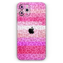 Hot Pink Striped Cheetah Print  - Protective Skin Wrap & Decal – Compatible with iPhone SE to iPhone 17 Pro Max (All Models)