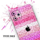Hot Pink Striped Cheetah Print  - Protective Skin Wrap & Decal – Compatible with iPhone SE to iPhone 17 Pro Max (All Models)