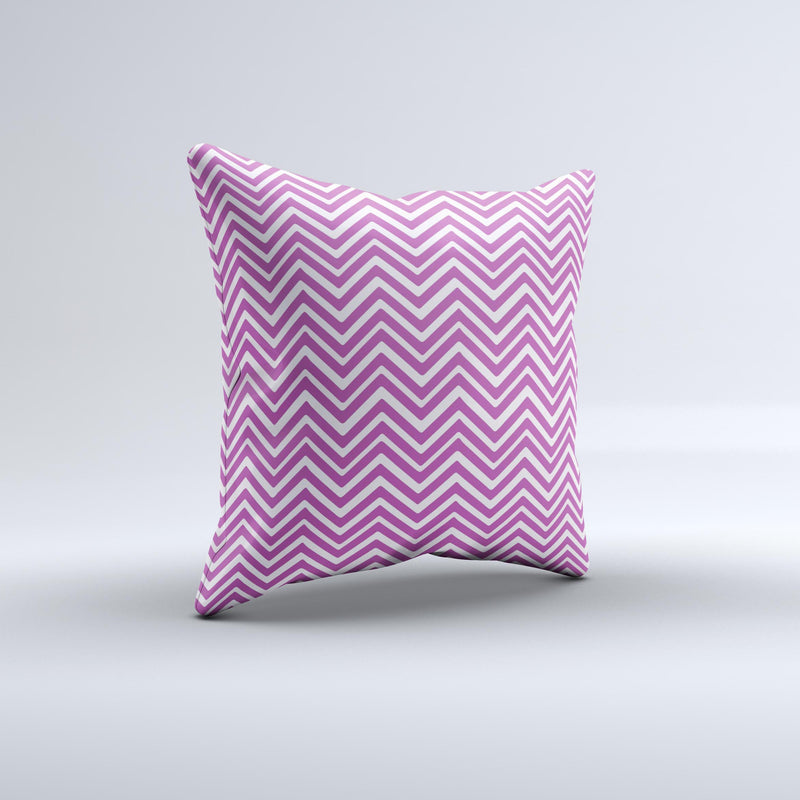 Hot Pink Thin Sharp Chevron Ink-Fuzed Decorative Throw Pillow