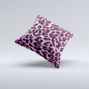 Hot Pink Vector Leopard Print Ink-Fuzed Decorative Throw Pillow