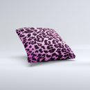 Hot Pink Vector Leopard Print Ink-Fuzed Decorative Throw Pillow
