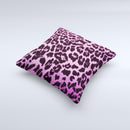 Hot Pink Vector Leopard Print Ink-Fuzed Decorative Throw Pillow