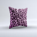 Hot Pink Vector Leopard Print Ink-Fuzed Decorative Throw Pillow