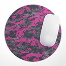 Hot Pink and Gray Digital Camouflage// WaterProof Rubber Foam Backed Anti-Slip Mouse Pad for Home Work Office or Gaming Computer Desk