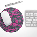 Hot Pink and Gray Digital Camouflage// WaterProof Rubber Foam Backed Anti-Slip Mouse Pad for Home Work Office or Gaming Computer Desk