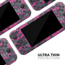 Hot Pink and Gray Digital Camouflage // Skin Decal Wrap Kit for Nintendo Switch Console & Dock, Joy-Cons, Pro Controller, Lite, 3DS XL, 2DS XL, DSi, or Wii - Vinyl Skin Wrap for Nintendo Switch 2, OLED, Lite, Pro Controller, Wii & Classic Handhelds