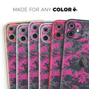 Hot Pink and Gray Digital Camouflage  - Protective Skin Wrap & Decal – Compatible with iPhone SE to iPhone 17 Pro Max (All Models)