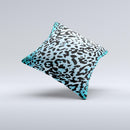 Hot Teal Cheetah Animal Print Ink-Fuzed Decorative Throw Pillow