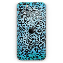 Hot Teal Cheetah Animal Print  - Protective Skin Wrap & Decal – Compatible with iPhone SE to iPhone 17 Pro Max (All Models)
