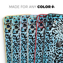 Hot Teal Cheetah Animal Print  - Protective Skin Wrap & Decal – Compatible with iPhone SE to iPhone 17 Pro Max (All Models)