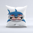 Hungry Cartoon Shark Ink-Fuzed Decorative Throw Pillow