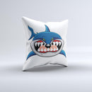 Hungry Cartoon Shark Ink-Fuzed Decorative Throw Pillow