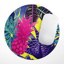 Hype Flourescent Summer Pineapple Pattern// WaterProof Rubber Foam Backed Anti-Slip Mouse Pad for Home Work Office or Gaming Computer Desk