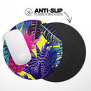 Hype Flourescent Summer Pineapple Pattern// WaterProof Rubber Foam Backed Anti-Slip Mouse Pad for Home Work Office or Gaming Computer Desk