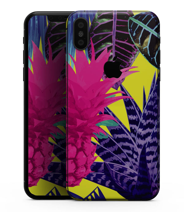 Hype Flourescent Summer Pineapple Pattern - iPhone XS MAX, XS/X, 8/8+, 7/7+, 5/5S/SE Skin-Kit (All iPhones Available)