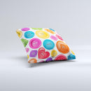 Icon Shaped Color Buttons ink-Fuzed Decorative Throw Pillow