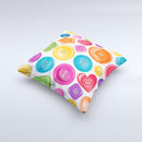 Icon Shaped Color Buttons ink-Fuzed Decorative Throw Pillow